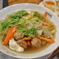 Mushroom noodles soup at Im Jai - Veg Food Stall in Chiang Mai