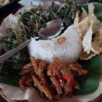 Nasi campur (after I had eaten half the rice)  at Biah Biah - Gootama in Ubud