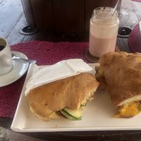 Coffee and a sandwich   at Cape Fruit in Santa Maria