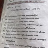 Detox juice menu  at Cape Fruit in Santa Maria