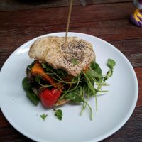 Grilled Vegetable Burger at The Firefly Cafe. at Little Seed by Firefly in Toowoomba