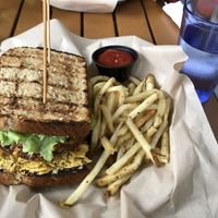Veggie quinoa burger with a wheat bun and no ranch at Manitou Brewing Company in Manitou Springs