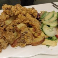 Mushrooms and potatoes at OKEY Al Natural in Lima