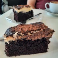 Vegan chocolate cake at Guardhouse Cafe in Brixham