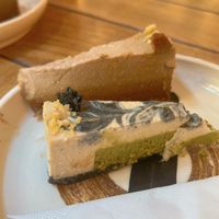 matcha cheesecake & chai latte cheesecake  at Naspolya Nassolda in Budapest