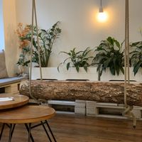 Cozy place to sit and eat raw cakes.  at Naspolya Nassolda in Budapest