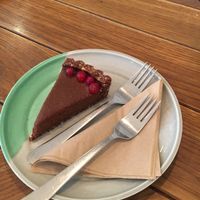 Raw cacao and mint cake  at Naspolya Nassolda in Budapest