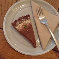 Raw cacao and mint cake at Naspolya Nassolda in Budapest