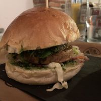 Pumpkin seed and sunflower seed burger  at Borgo Burger in Livorno