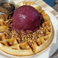$12 Acai Waffles: okay taste, expensive at Judahlicious in San Francisco