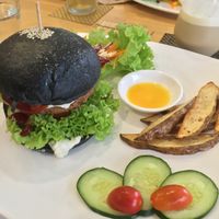 Burger and potatoes at LN Fortunate Coffee - Duta North in Kuala Lumpur