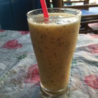 Passion fruit, banana and pineapple shake, 45 baht at Peppermaint Guesthouse in Chiang Mai