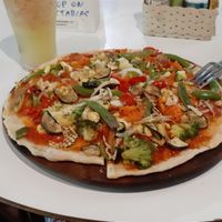 Vegan pizza  at Peppermaint Guesthouse in Chiang Mai