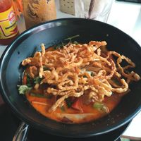 Khao soi - was pretty bland and broth was watery, lots of veg thoughb at Peppermaint Guesthouse in Chiang Mai