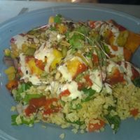 Smoked tofu Buddha bowl at Pulp Fiction Future Food and Juice Cafe in Whitley Bay