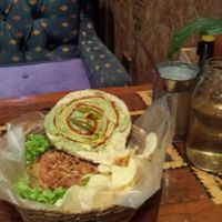 quinoa burger  at U.to.pi.a in Mexico City