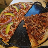 Mexican and meat lovers half and half at U.to.pi.a in Mexico City