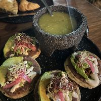 Sopecitos y empañadas de champiñones   at U.to.pi.a in Mexico City