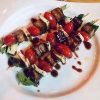 Shashliks with smoked tofu & cheese at U.to.pi.a in Mexico City