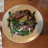 Gluten Free, Vegan: Noodles, Tofu, and huge salad = modified Pac Rim Noodles Thai  at Indigo Coastal Shanty in Brunswick