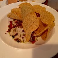 Appetizer hummus with chips (staff modified due to Gluten intolerance) at Indigo Coastal Shanty in Brunswick