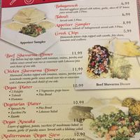 Vegan/Veg menu items.  at Niki's Rainbow Restaurant in Satellite Beach