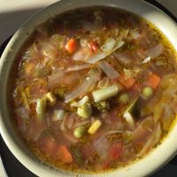 Minestrone soup. at Nut Tree Cafe in North Vancouver