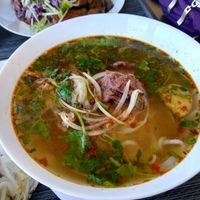 Spicy soup noodles at Tofoo Com Chay in San Jose