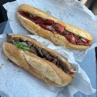 chinese sausage and grilled veggie pork sandwiches  at Tofoo Com Chay in San Jose