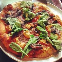Vegan ricotta, spinach and portobellos  at Salvatore's  in Halifax
