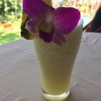 Fresh pressed pineapple juice at The Whole Earth in Chiang Mai