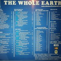 front stand menu at The Whole Earth in Chiang Mai