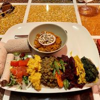 Vegan Special Beyeaynetu, outstanding dish!  at Gadja Etiopisk in Stavanger