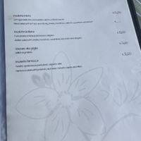 Vegan menu  at La Zagara in Taormina
