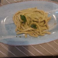 Macaroni with pistachio pesto at La Zagara in Taormina