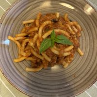 Maccaroni with aubergine and courgette - best vegan meal in Taormina!  at La Zagara in Taormina