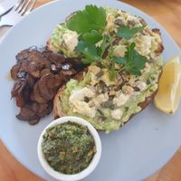 Smashed avo added mushrooms & pesto at Day Kitty in Warrnambool