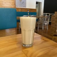 Awesome peanut butter and banana soy milk milkshake  at Day Kitty in Warrnambool