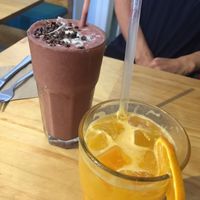 Berry smoothie and citrus juice at Day Kitty in Warrnambool