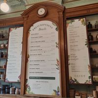The menu/inside at Le Botaniste in Ghent