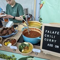 Foodstall at Vegan Afairs, Bruges, Oct 2024 at Le Botaniste in Ghent