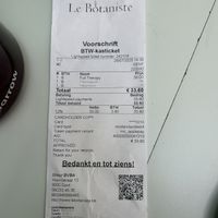 bill  at Le Botaniste in Ghent