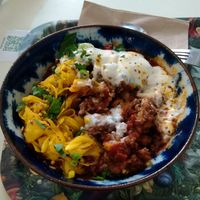 Spicy chili sin carne 😋 at Le Botaniste in Ghent