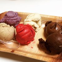 Flight of vegan ice cream at Köld in Malmo