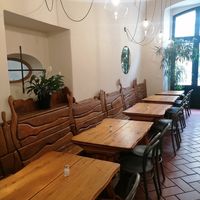 Ample seating area at Country Life Restaurant in Prague