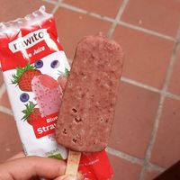 blueberry strawberry popsicle 45,5czk ≈ 1,83€ at Country Life Restaurant in Prague