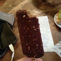 raw ice cream which comes in many flavors! delicious! at Country Life Restaurant in Prague