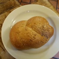 One of the breads on offer - no spread was available at Country Life Restaurant in Prague