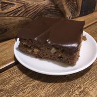 Tasty chocolate cake with apples! at Country Life Restaurant in Prague