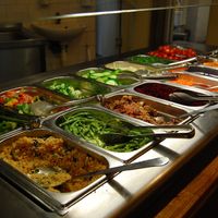 Salads at Country Life Restaurant in Prague